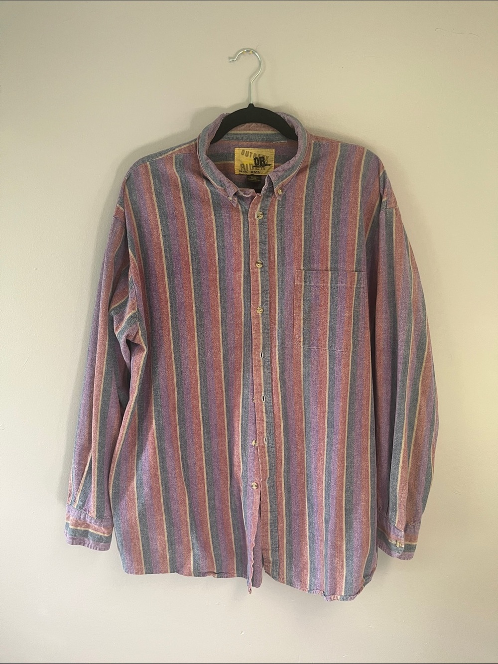 Vintage Men’s  Multi Stripe Button-Down Shirt